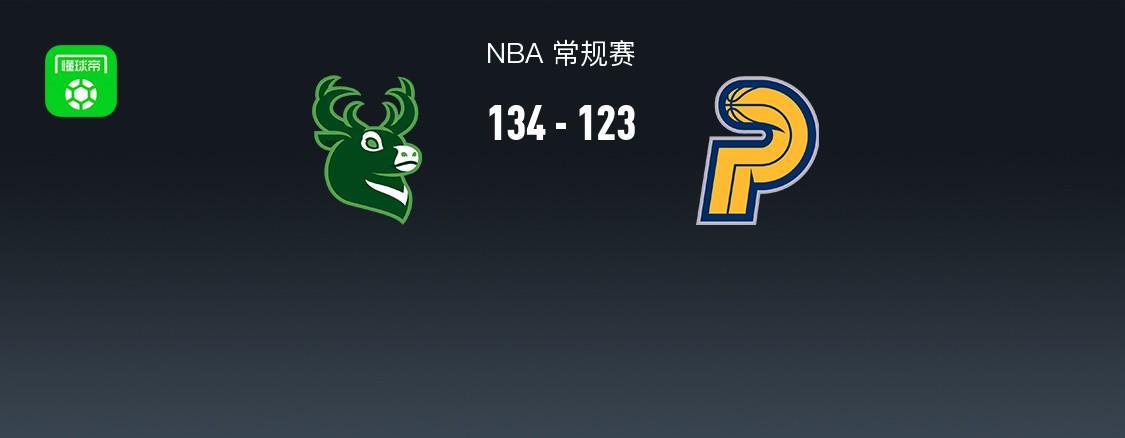 开云-NBA战报：雄鹿134-123步行者，内史密斯空砍32分